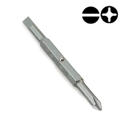 Биты и адаптеры Насадка 1/4" двухсторонняя PH2хSL6  L75мм  TOPTUL FKAA0206