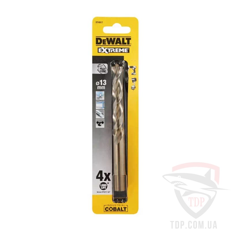 Сверла Свердло по металу DeWALT EXTREME INDUSTRIAL COBALT HSS-CO 13x151мм (DT4917)