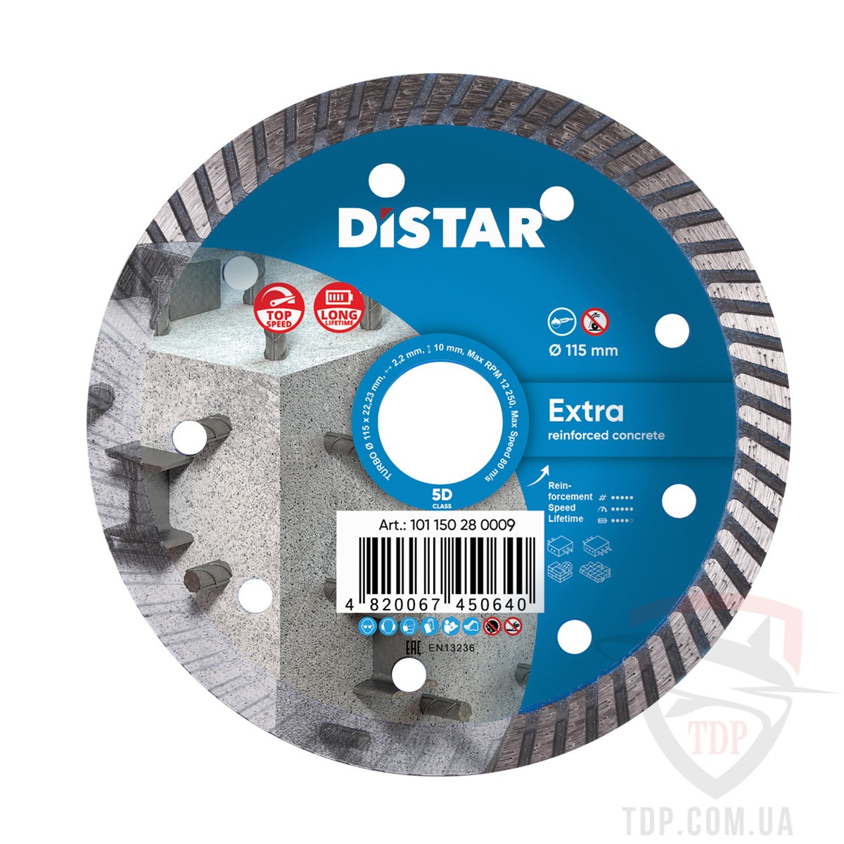 Алмазные диски Алмазный отрезной диск Distar Turbo Extra 115x2.2x8x22.23 (10115028009)