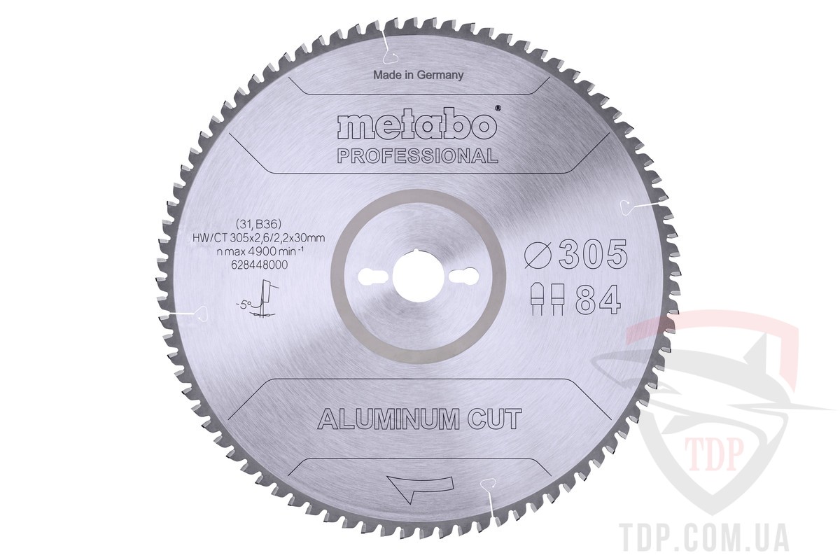 Оснастка Пильний диск по алюмінію Metabo Aluminium Cut Professional 305x30x84z (628448000)