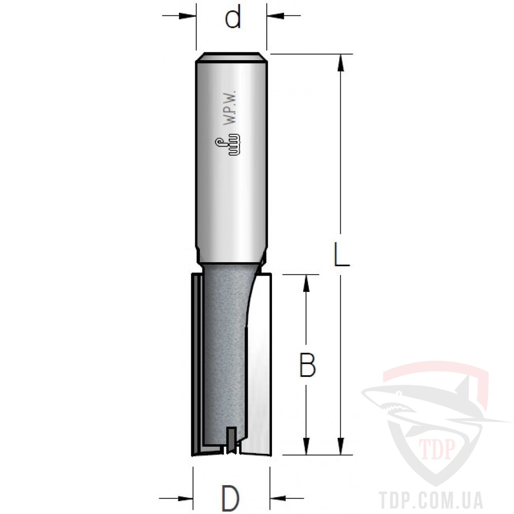 Оснастка Фреза пазова пряма W.P.W D16 d12 L96 h51 (PT81602)