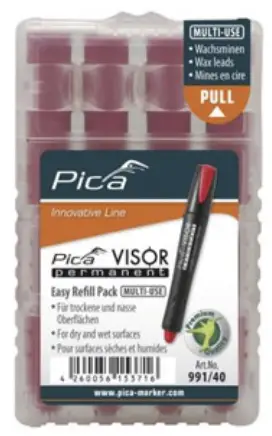 Ручной инструмент Грифель змінний для PICA VISOR permanent Longlife Industrial Marker червоний (991/40)