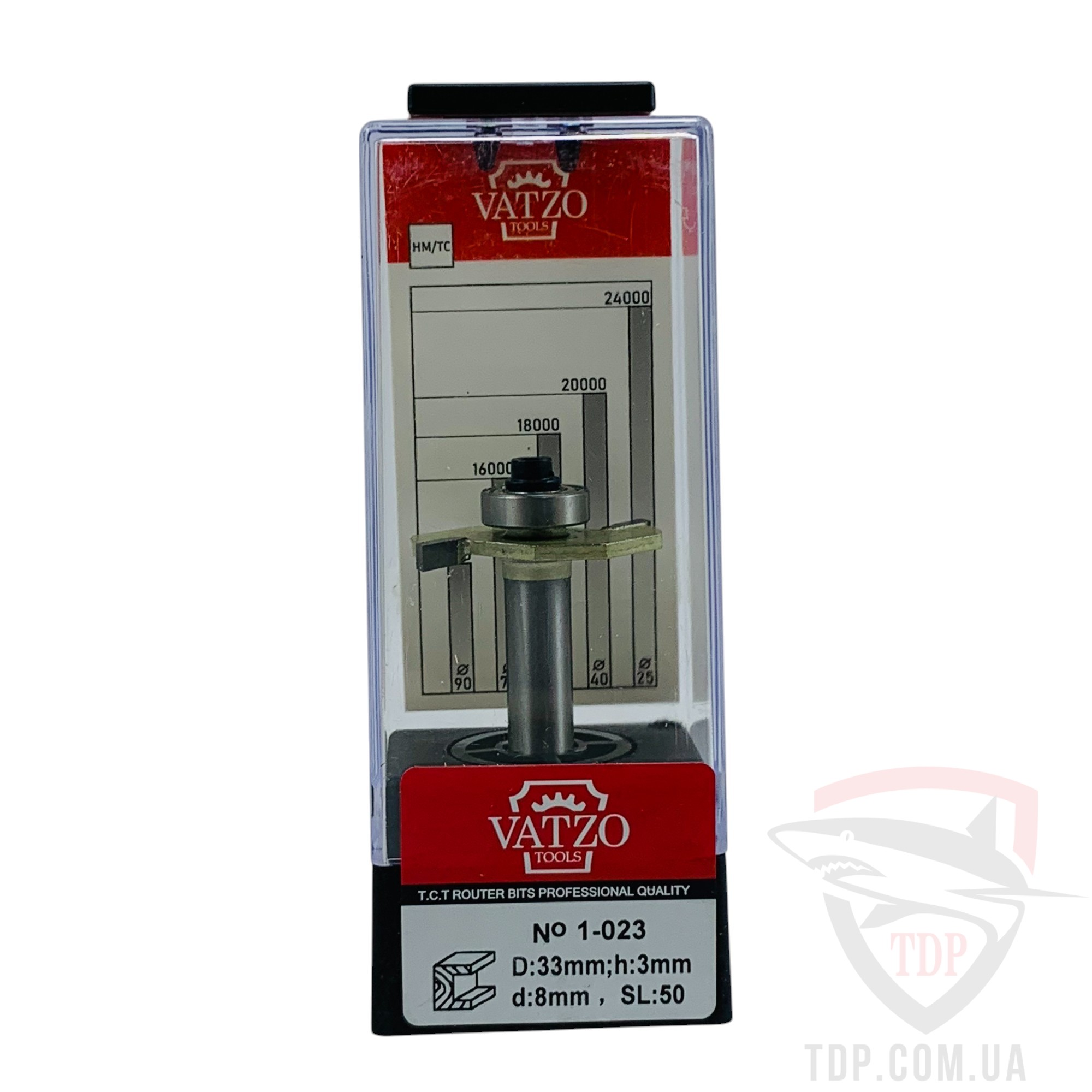 Фреза кромкова фальцева VATZO 1023 D33 d8 L61 h3 - Фото №4