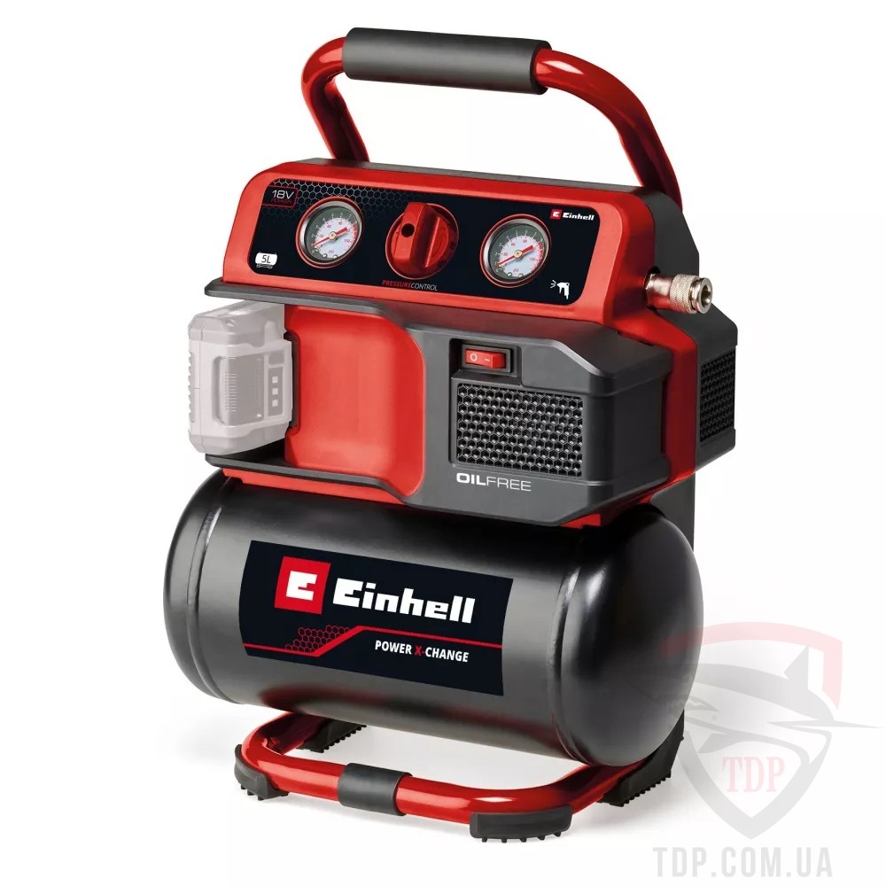 Пневмо Компресор безмасляний акумуляторний Einhell TE-AC 18/75 Li OF 8Бар (4020410)