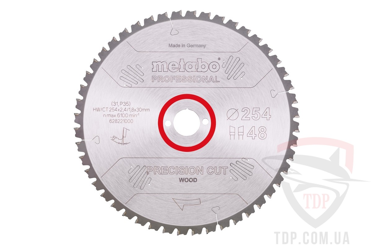 Пильные диски Пильний диск по дереву Metabo Precision Cut Wood 254x30x48z (628221000)
