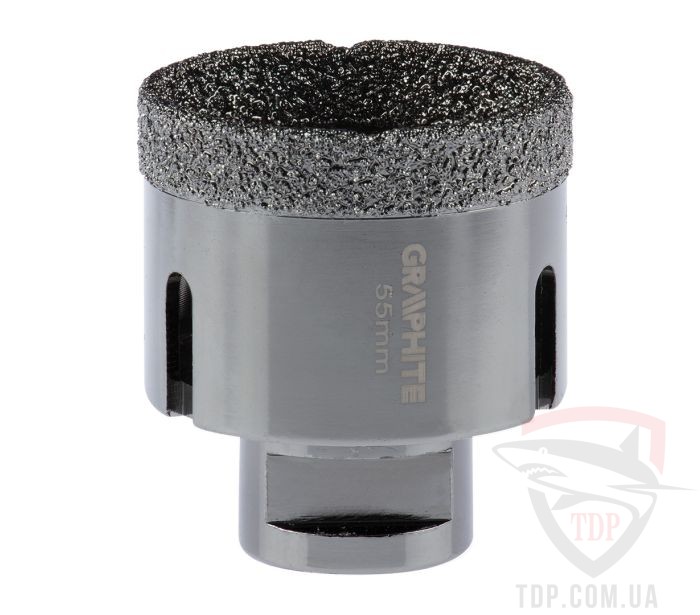 Алмазный инструмент Коронка алмазная Graphite вакуумного спекания 55 мм M14 для УШМ (55H313)