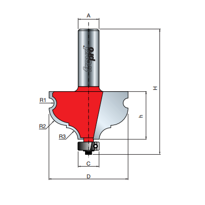 Концевые фрезы Фреза Freud D44.4 l28.6 L77.1 кромочная фигурная