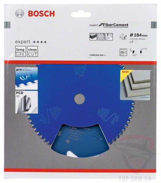 Пильний диск по фіброцементу Bosch 184x30x4z K2.2/1.6 Expert for FiberCement - Фото №2