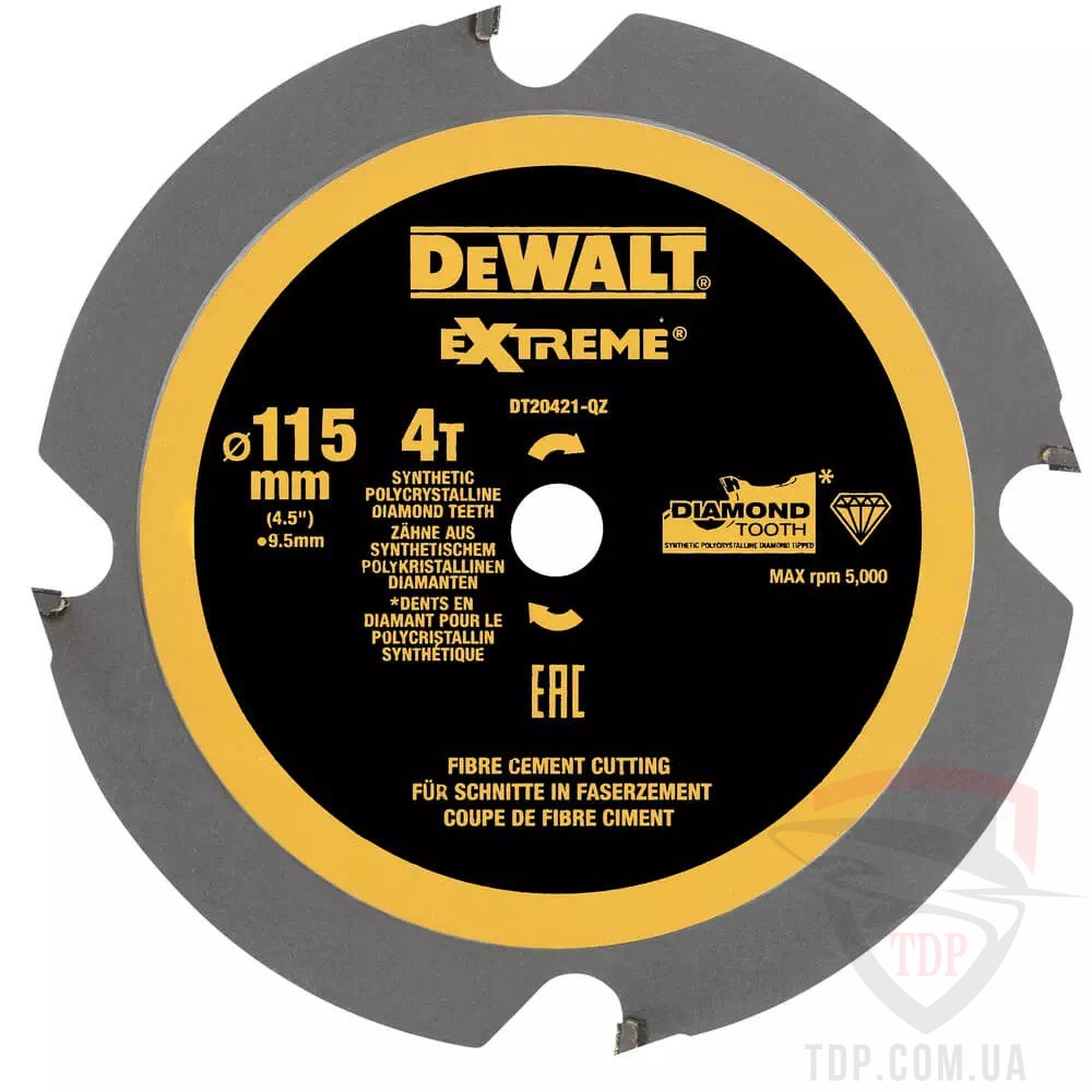 Оснастка Диск пильний універсальний DeWALT 115x9.5x4z (DT20421)