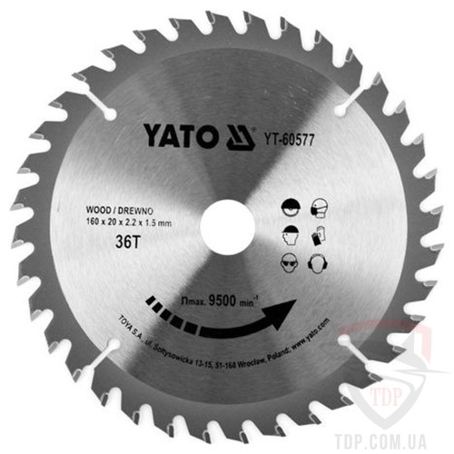 Пильный диск по дереву Yato 160x20x36z (YT-60577)