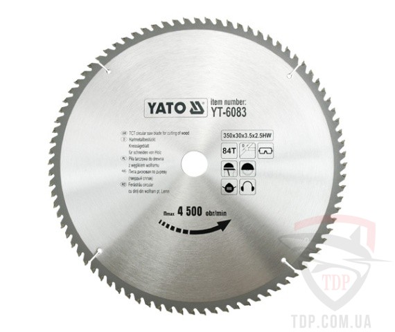 Оснастка Пильный диск по дереву Yato 350x30x84z (YT-6083)