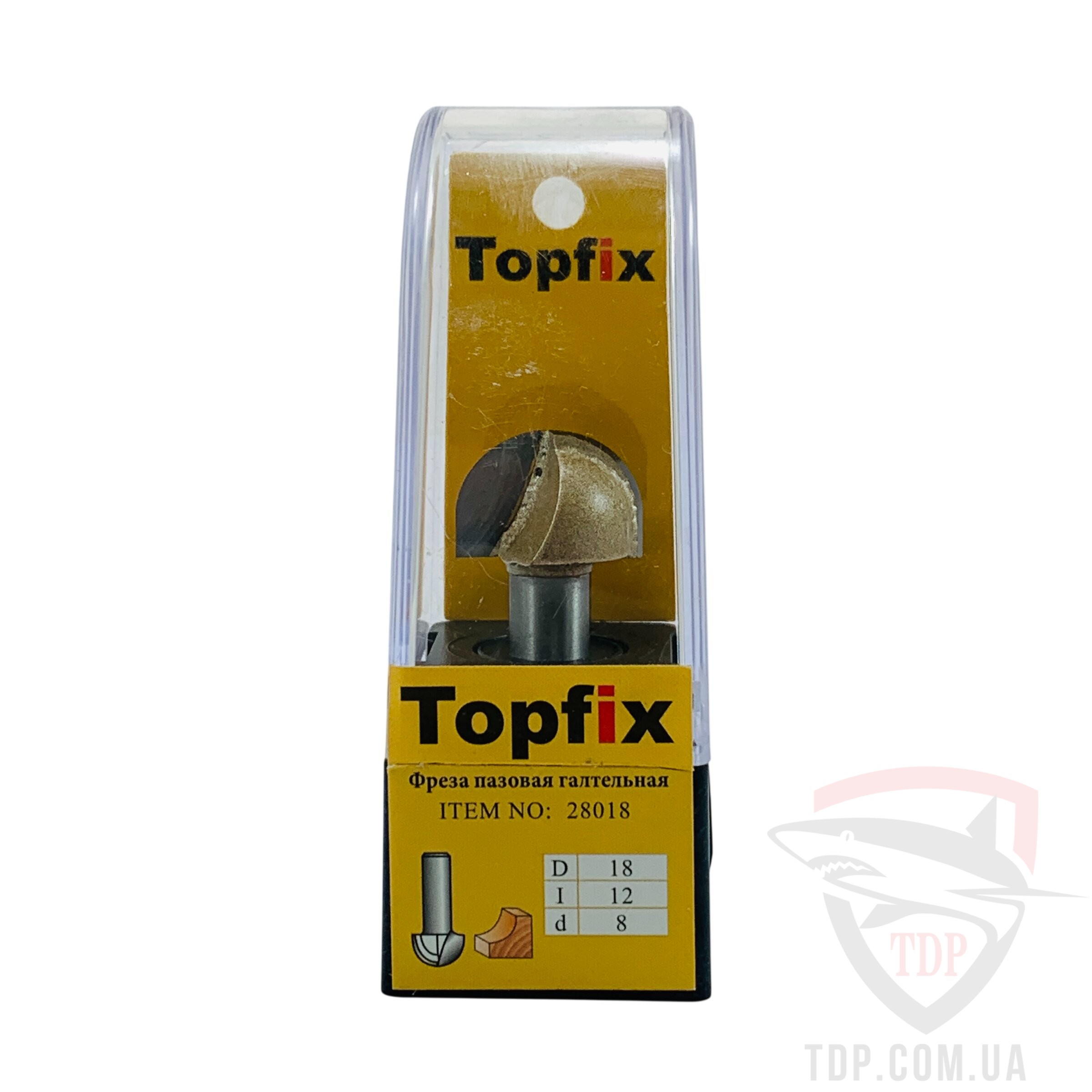 Фреза пазова галтельна Topfix 1005 D18 d8 L47 h12 z2 (28018) - Фото №3
