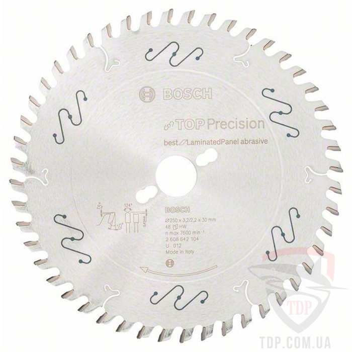Оснастка Пильний диск по ламінату Bosch 250x30x48z K3.2/2.2 Best for Laminated Panel Abrasive