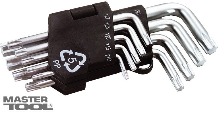 Набор ключей MASTERTOOL 75-0960 звездообразных(Т10-Т50 L55-133мм)
