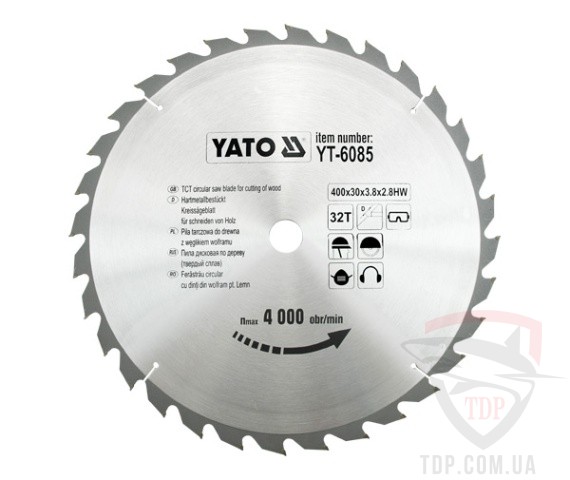Пильные диски Пильный диск по дереву Yato 400x30x32z (YT-6085)