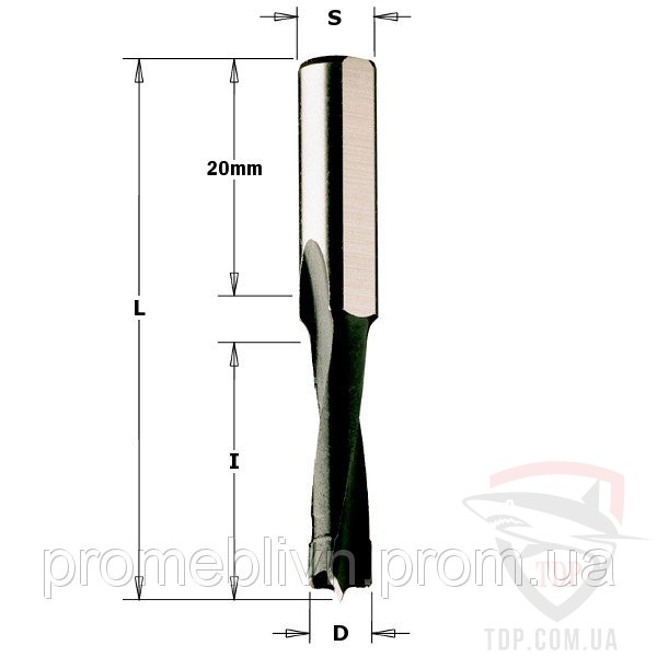 Оснастка Сверло CMT MAFELL NP HW D=4 I=30 L=58 S=8 RH (312.040.11)