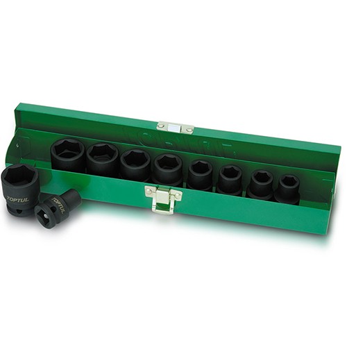 Набор головок ударных TOPTUL 1/2" 10-24мм 10шт (GDAD1001)