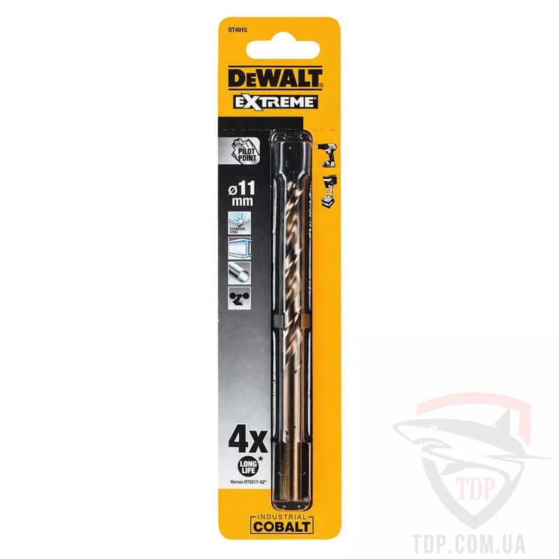 Сверла Свердло по металу DeWALT EXTREME INDUSTRIAL COBALT HSS-CO 11x142мм (DT4915)