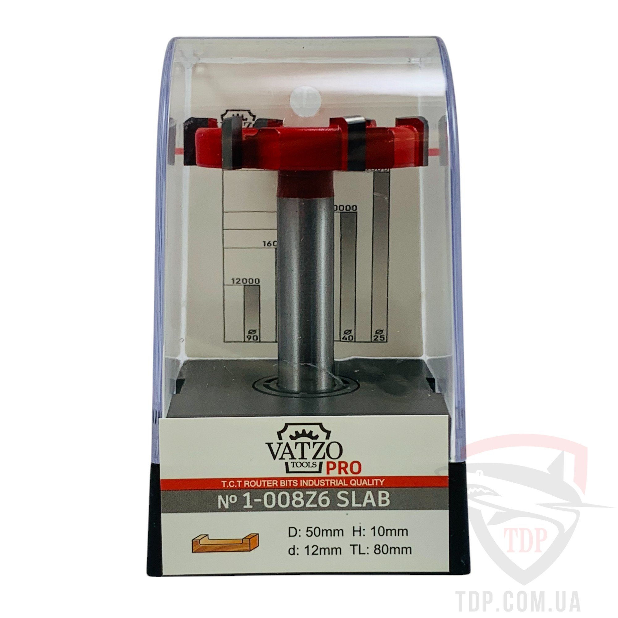 Фреза для вирівнювання поверхні VATZO 1008 SLAB PRO D50 d12 L80 h10 z6 - Фото №6