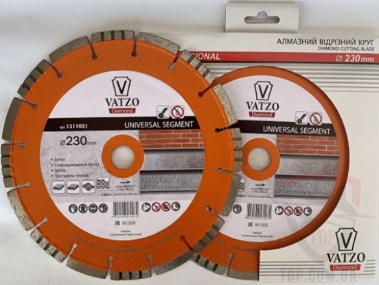 Алмазные диски Алмазный диск по бетону VATZO UNIVERSAL 1A1R SS 125x22.23x8 мм (830200UNVu)