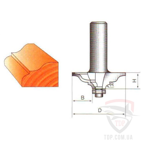 Фреза кромочная калевочная Sekira D50 R4 h15 (067-040-18)