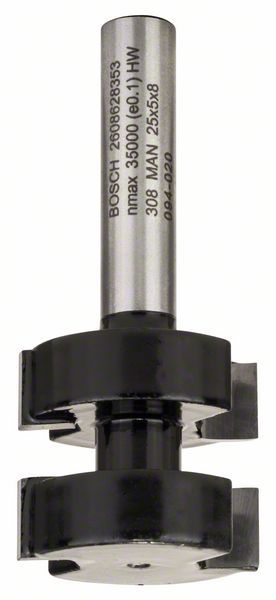 Концевые фрезы Фреза пазо-шиповая Bosch D25 d8 h5 L58 мм (2608628353)