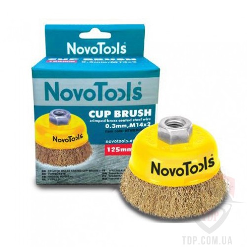 Оснастка Щетка торцевая NovoTools 125 мм гофр. латунь