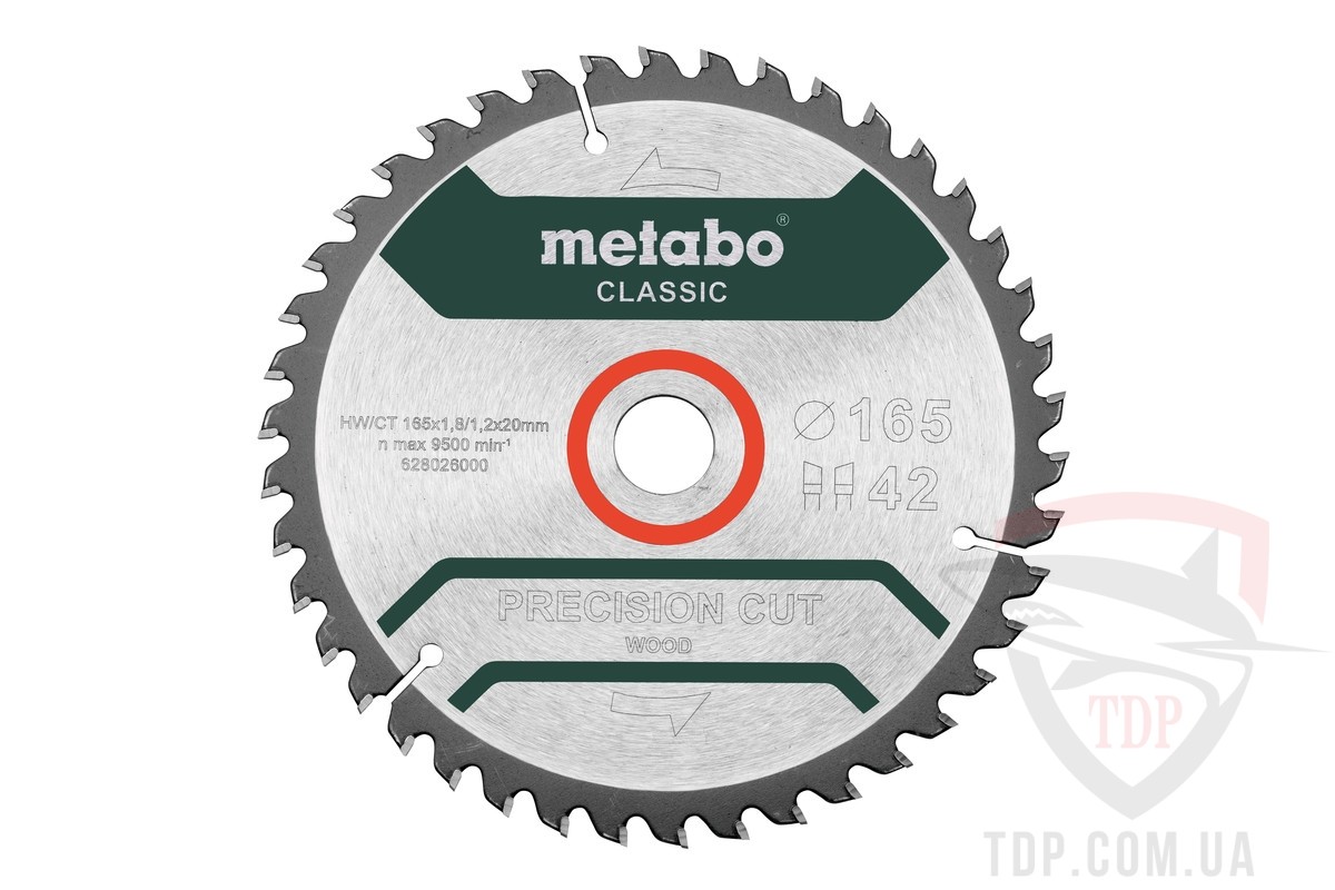 Оснастка Пильний диск по дереву Metabo Precision Cut Wood 165x20x42z (628027000)