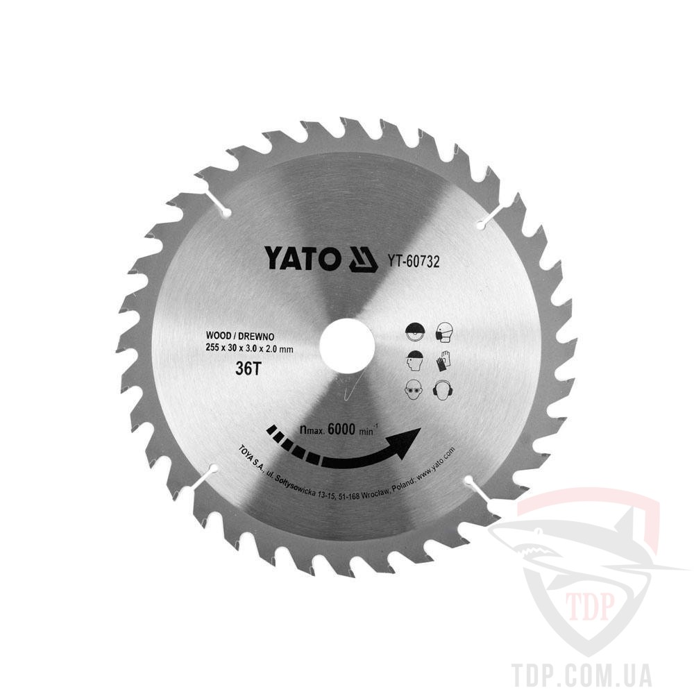 Пильный диск по дереву Yato 255x30x36z (YT-60732)