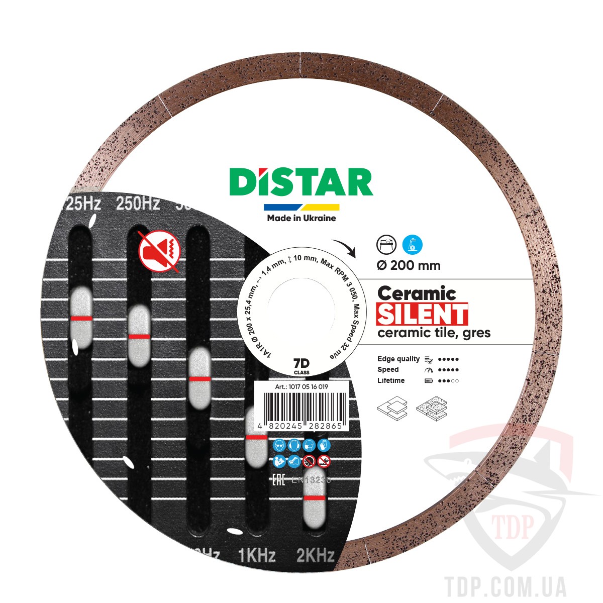 Алмазный инструмент Круг алмазний відрізний Distar Ceramic Silent 1A1R 200x25.4x1.4мм (10170516019)