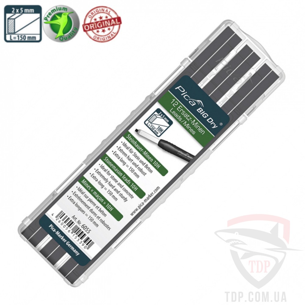 Ручной инструмент Стрижні запасні для Pica BIG Dry Stonemason 10H 12шт (6055)