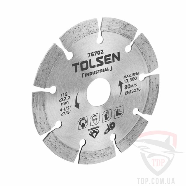 Алмазные диски Диск алмазний сегментний Tolsen Profi 125x22.2x10 мм (76703)
