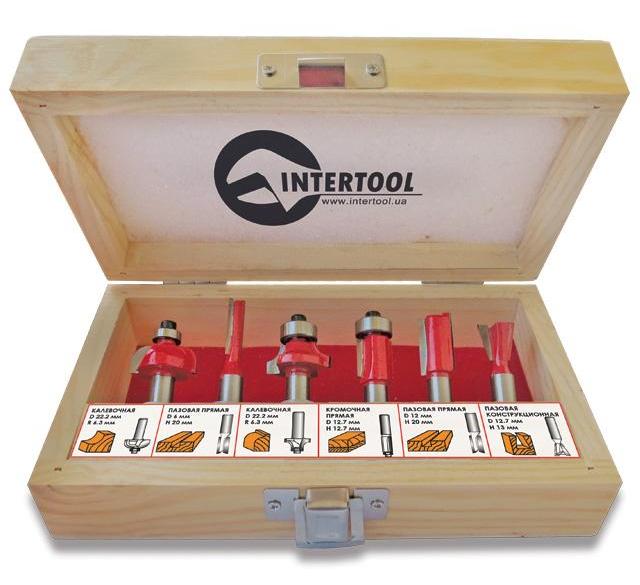 Оснастка Набор фрез концевых по дереву Intertool HT-0072 6ед.