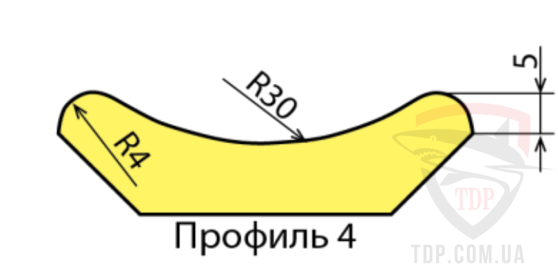 Фрезы по дереву (насадные) Фреза плинтус реечный Vatzo D125 d32 L50 R12 r12 мм профиль 4