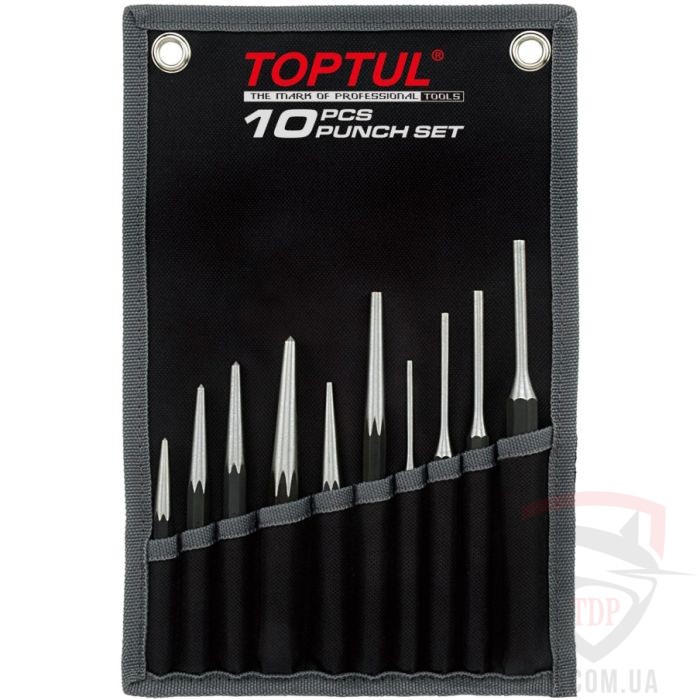 Набор выколоток и керн в чехле, 10 шт TOPTUL (GPAQ1001)