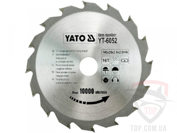 Пильный диск по дереву Yato 140x20x16z (YT-6052)