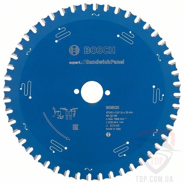 Оснастка Пильний диск по сендвіч-панелях Bosch 240x30x48z K2.6/1.6 Expert for Sandwich Panel