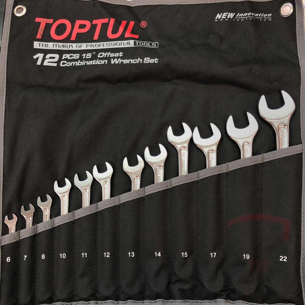 Набор ключей комбинированных TOPTUL 12шт. 6-22мм Hi-Performance (GPAX1202)