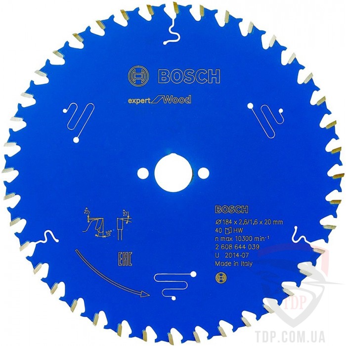 Оснастка Пильний диск по дереву Bosch 184x20x40z K2.6/1.6 Expert for Wood