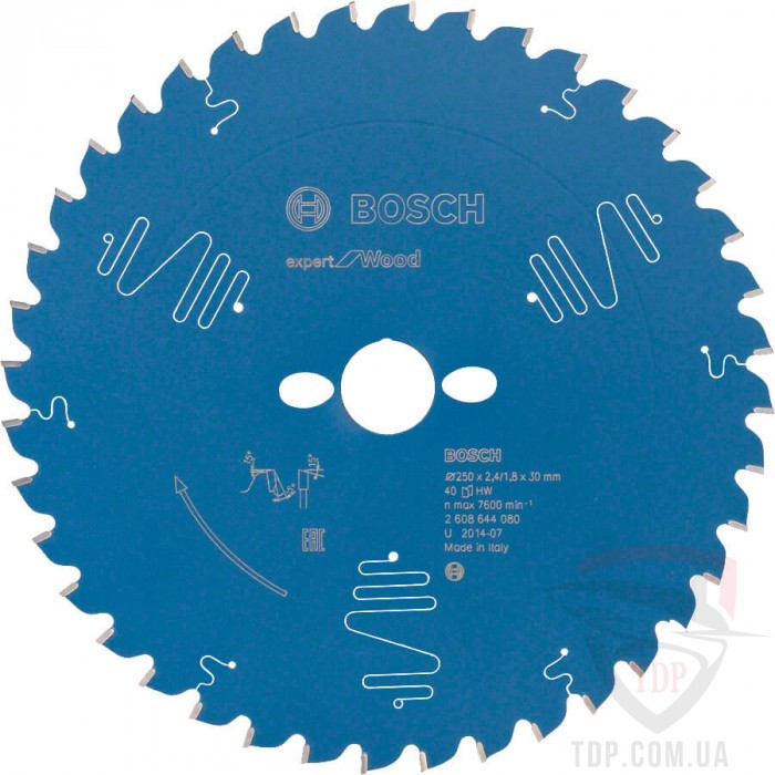 Оснастка Пильний диск по дереву Bosch 250x30x40z K2.4/1.8 Expert for Wood