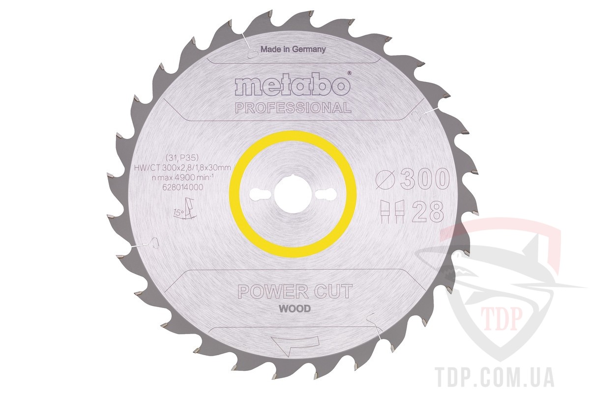 Пильный диск по дереву METABO 300x1.8/2.8x30x28z HW/CT power cut (628014000)
