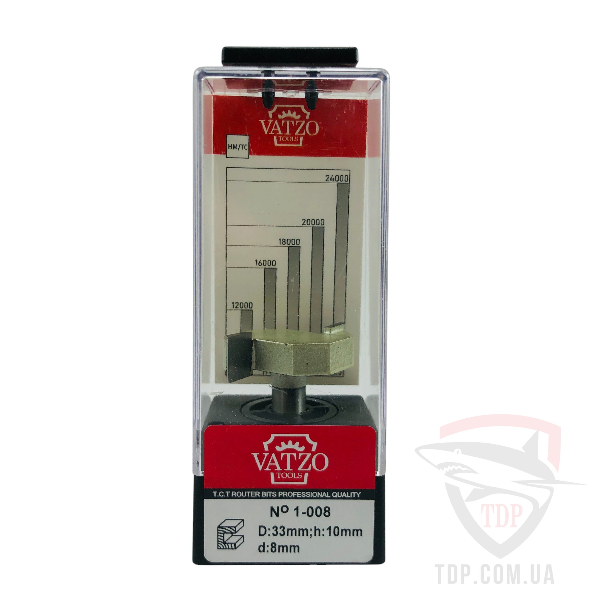 Фреза кромкова фальцева VATZO 1008 D33 d8 L45 h10 - Фото №3
