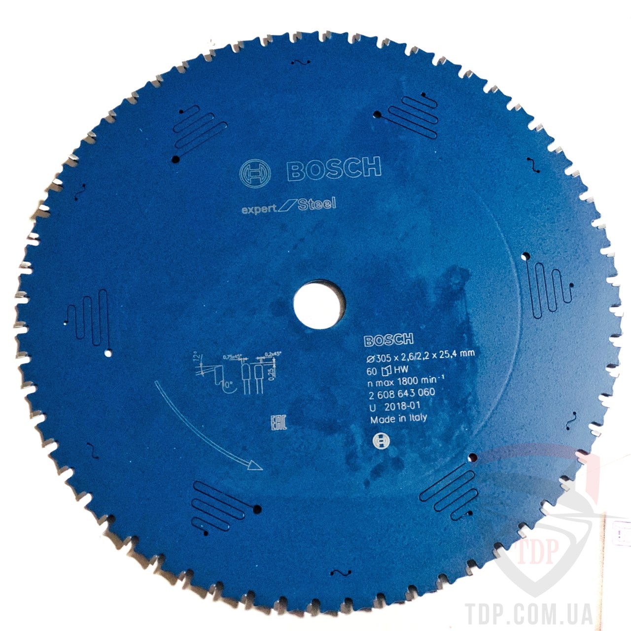 Оснастка Пильний диск по сталі Bosch 305x25.4x60z K2.6/2.2 Expert for Steel