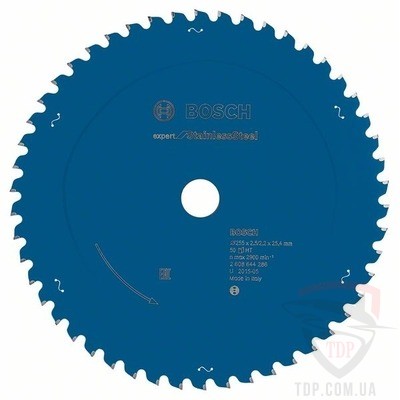 Оснастка Пильний диск по нержавіючій сталі Bosch 255x25.4x50z K2.5/2.2 Expert for Stainless Steel