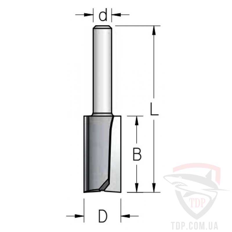 Оснастка Фреза пазовая прямая WoodPecker D25 d6 L48 h20 z2 (HP23253)
