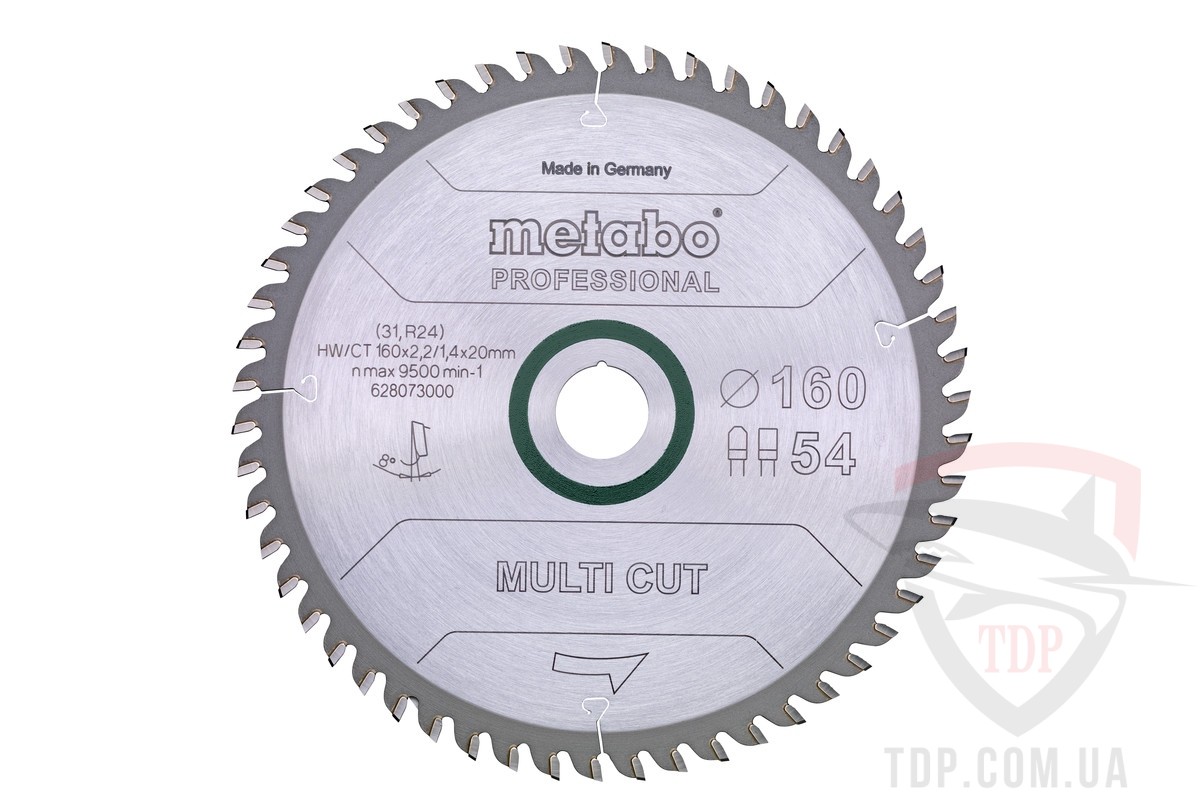 Оснастка Пильний диск по ламінату Metabo Multi Cut Professional 160x20x54z (628073000)