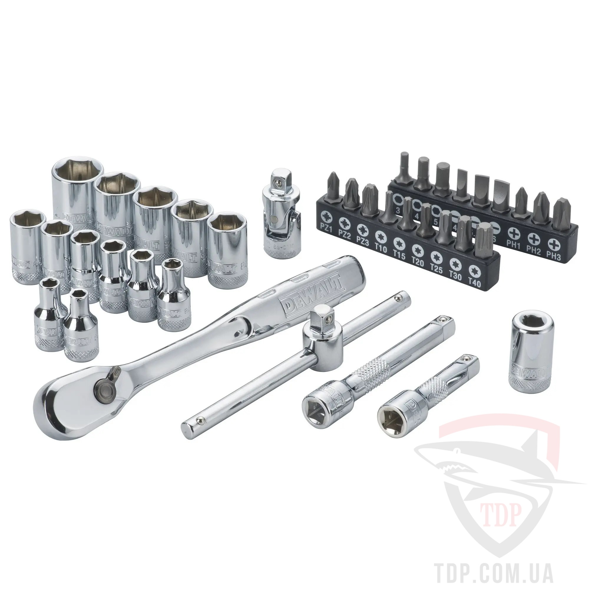 Ручной инструмент Набір головок та біт DeWALT 1/4" 37 предметів (DWMT19238-1)