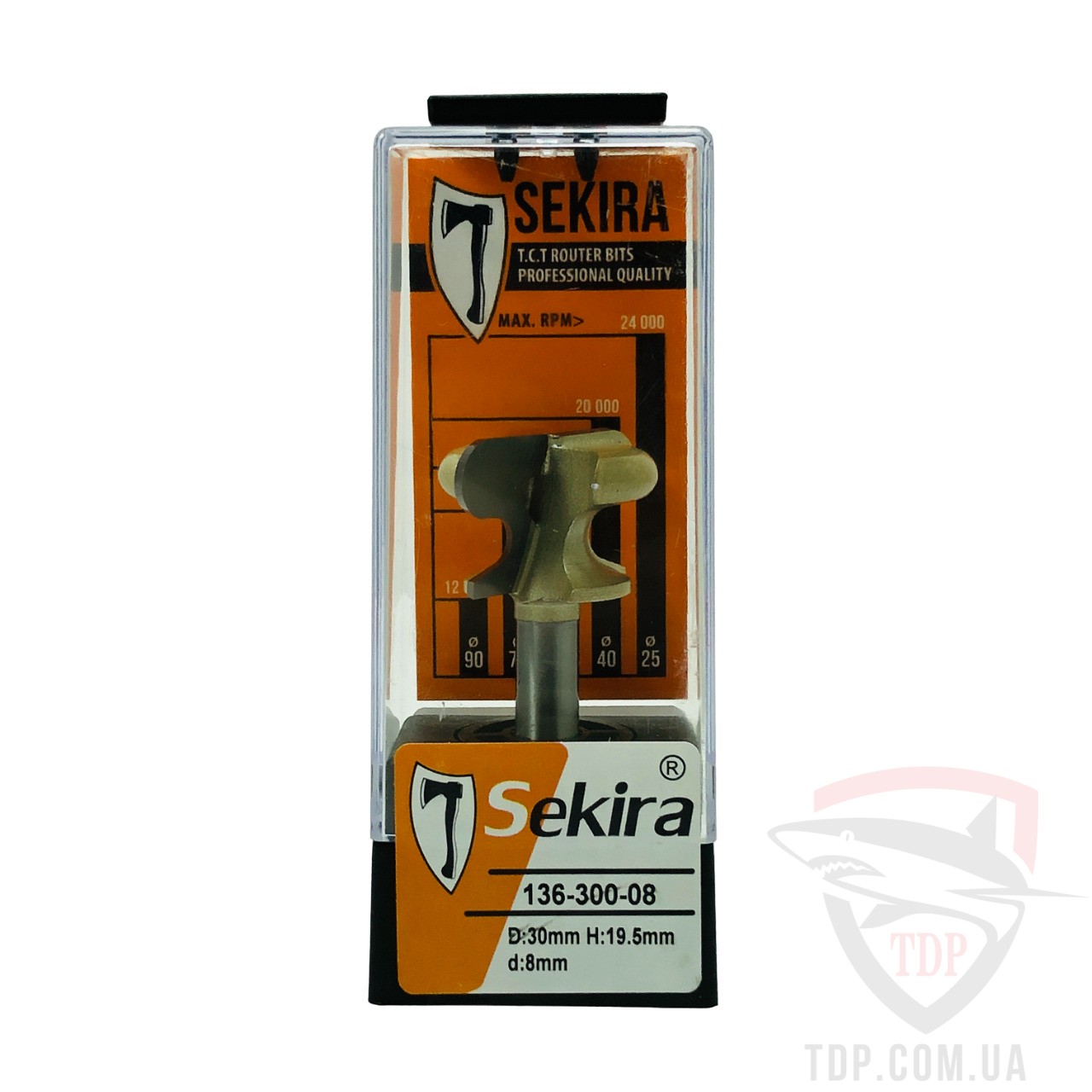 Концевые фрезы Фреза під приховану меблеву ручку Sekira D30 d8 H19.5 h10 R5 (136-300-08)