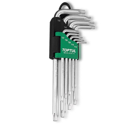 Набор Г-обр. ключей TORX T10-T50  9ед. длинных с отверстием  TOPTUL GAAL0919