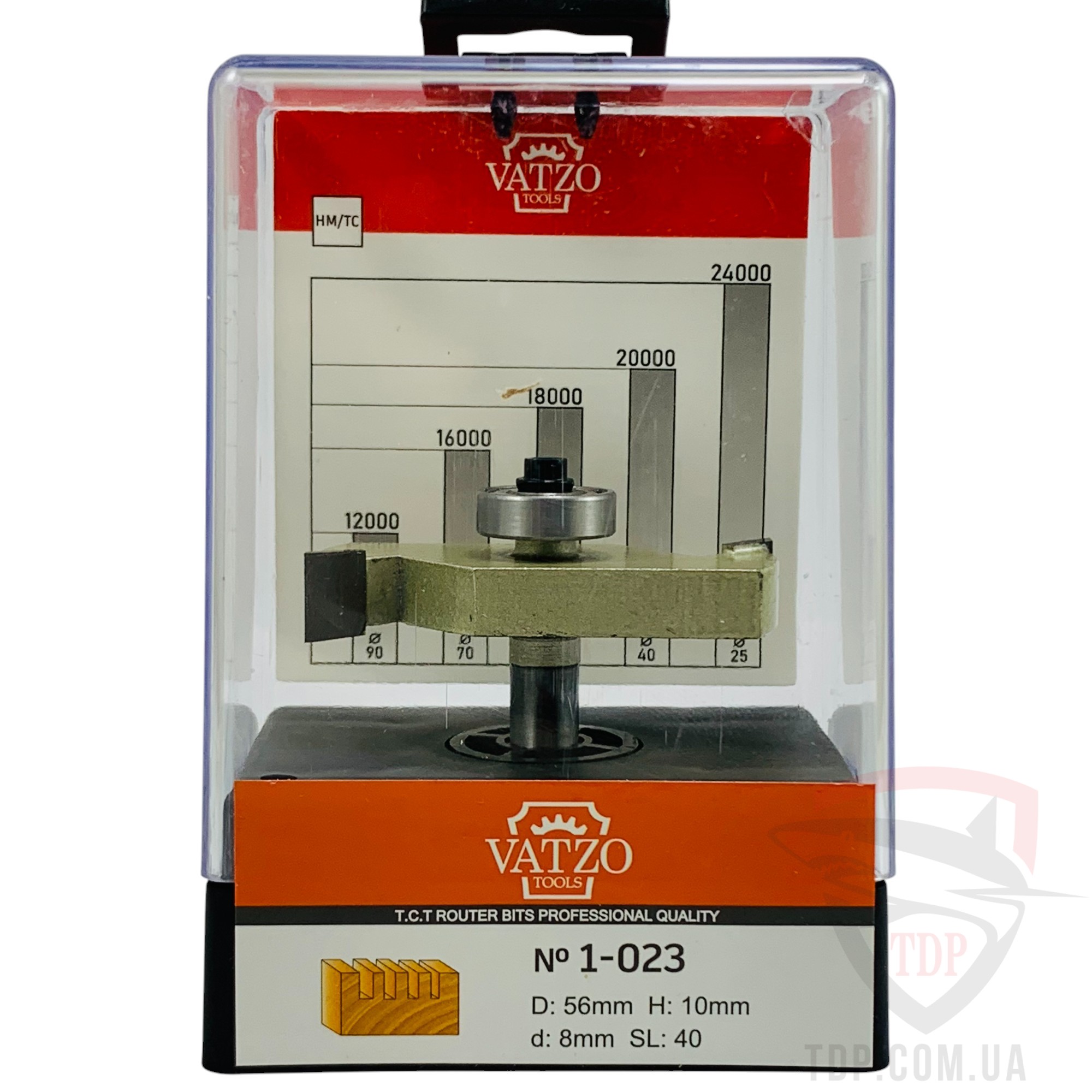 Фреза кромкова фальцева VATZO 1023 D56 d8 L60 h10 - Фото №4